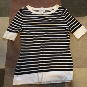 Ann Taylor Loft Pima Cotton Stripe 3/4 sleeve